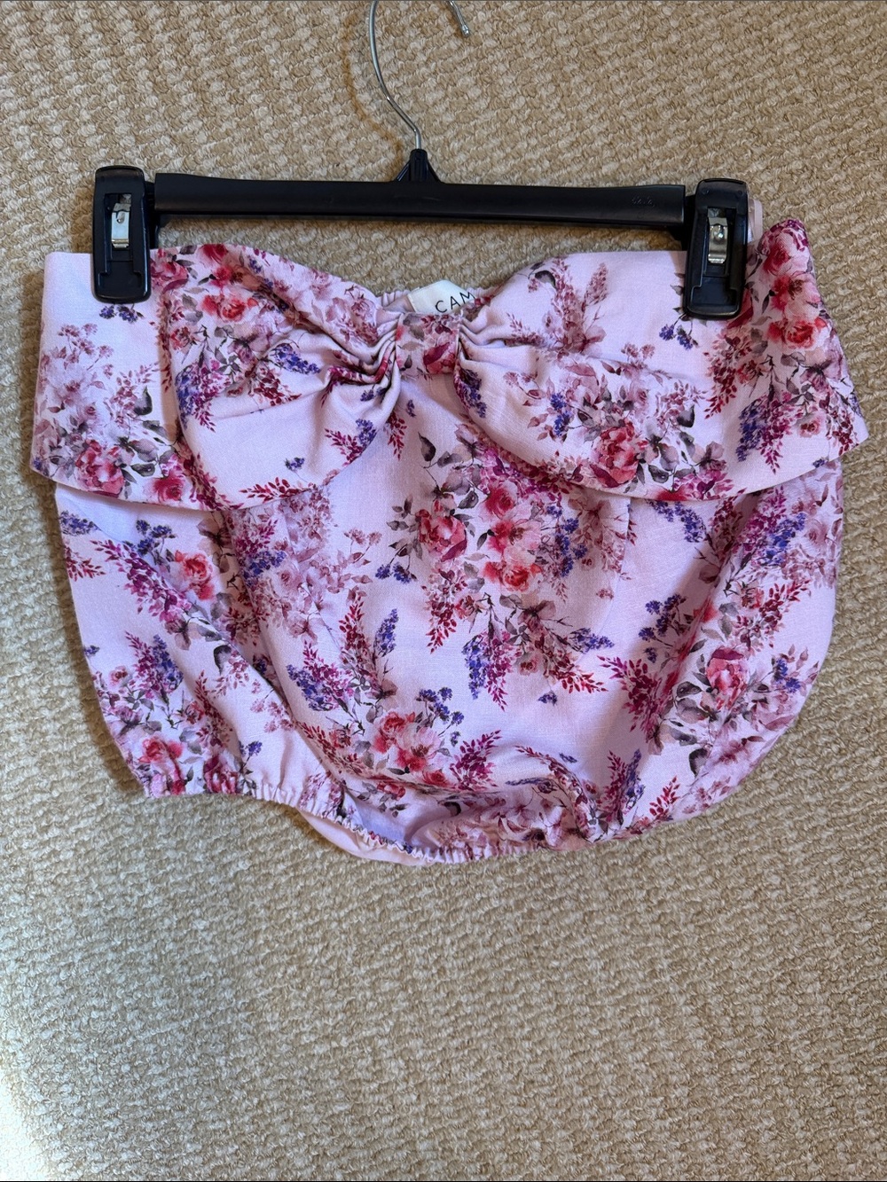 Cami NYC Pink Floral Bandeau with Front Bow